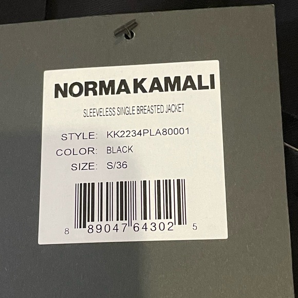 NWT Norma Kamali Sleeveless Single Breasted Long Jacket Vest Buttons Blazer - Picture 6 of 12